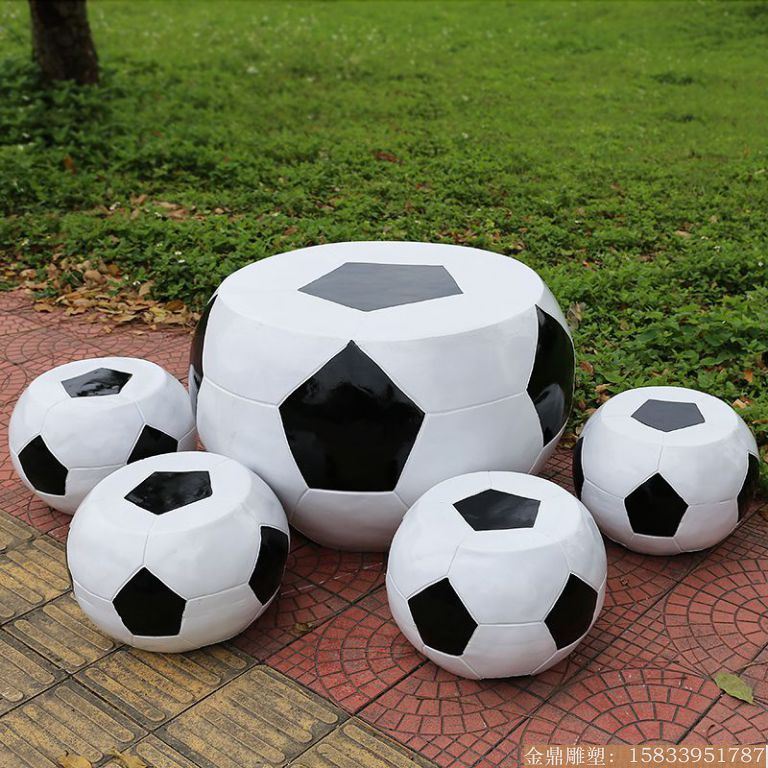 玻璃钢雕塑桌子凳子足球模型摆件1