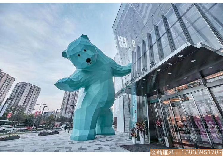 玻璃钢切面熊猫雕塑 商场室外卡通熊雕塑1