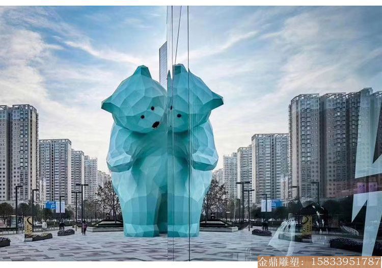 玻璃钢切面熊猫雕塑 商场室外卡通熊雕塑2