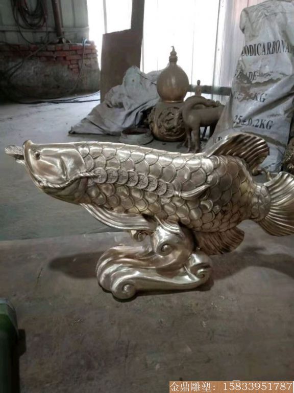 铜金鱼雕塑 铸铜鱼雕塑