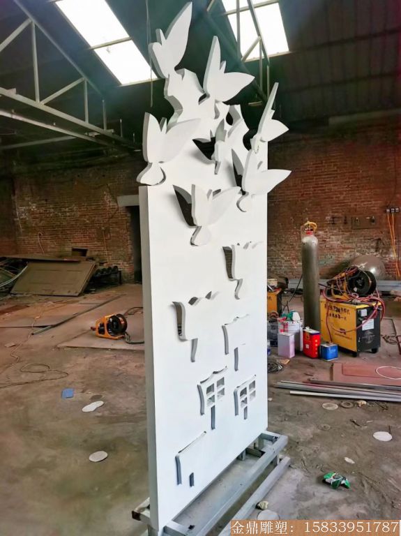 厂家加工不锈钢抽象鸽子雕塑
