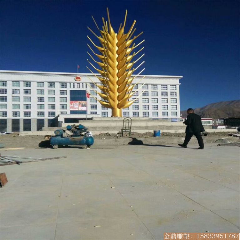 西藏农作物麦穗青稞雕塑加工厂家